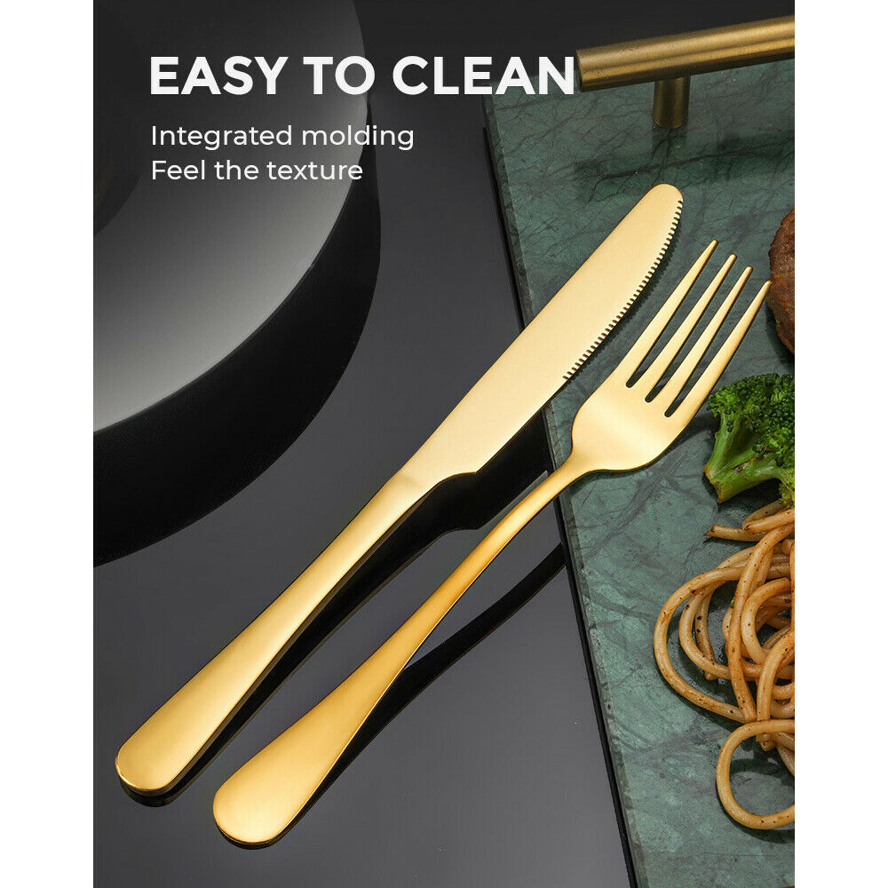 Premium Gold Stainless Steel Cutlery Set – 24 Piece with Carry Box