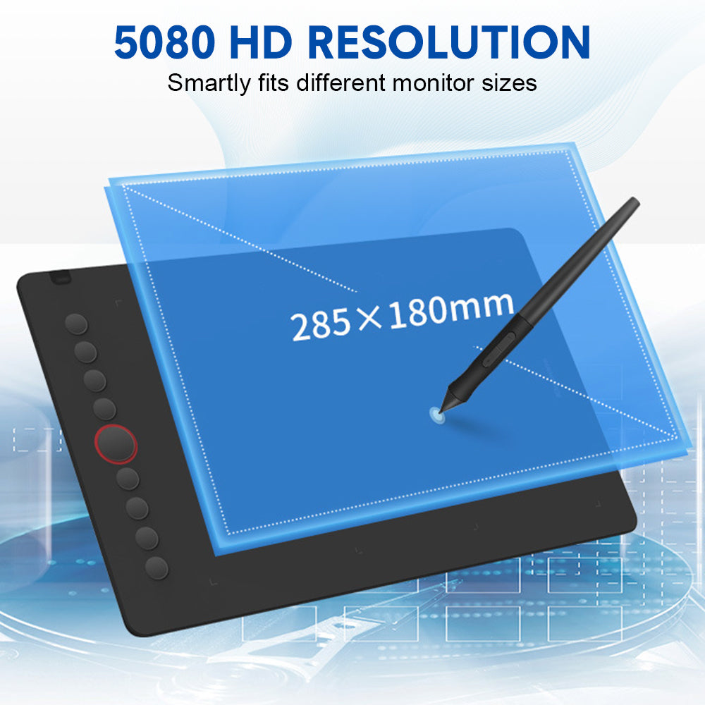 Premium Digital Graphics Tablet – 285 x 180mm, 8192 Pressure Levels