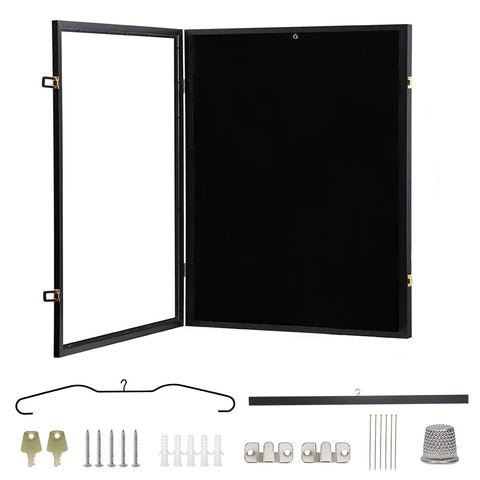 Premium Black Lockable Jersey Display Frame with UV Protection Acrylic