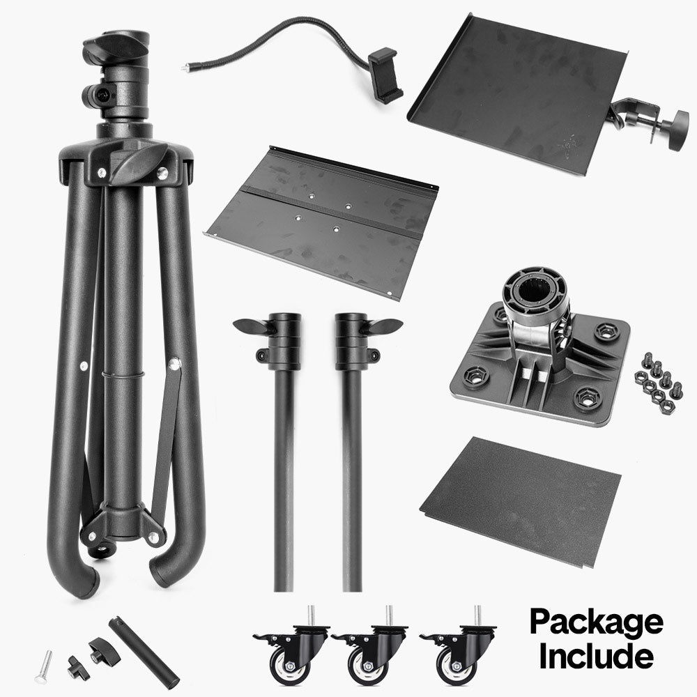Premium Mobile Laptop Tripod Stand with Wheels Adjustable 82-170cm