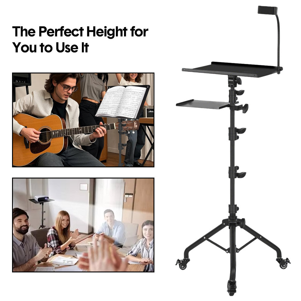 Premium Mobile Laptop Tripod Stand with Wheels Adjustable 82-170cm