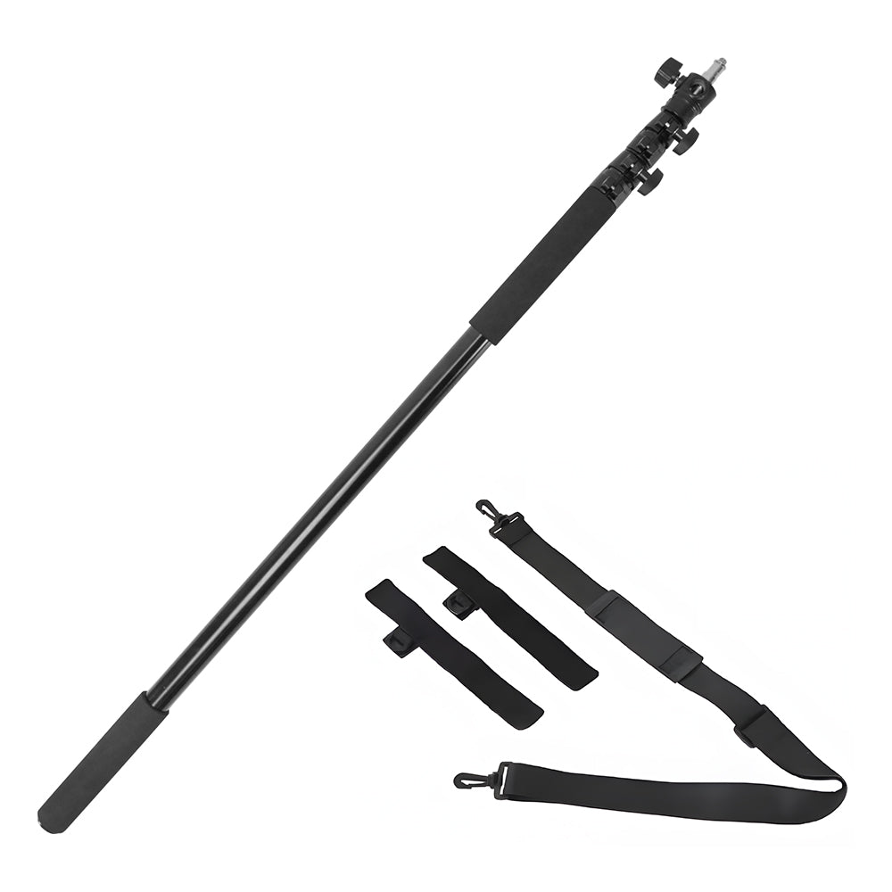 Premium Black 3M Telescopic Boom Pole Light and Microphone Stand
