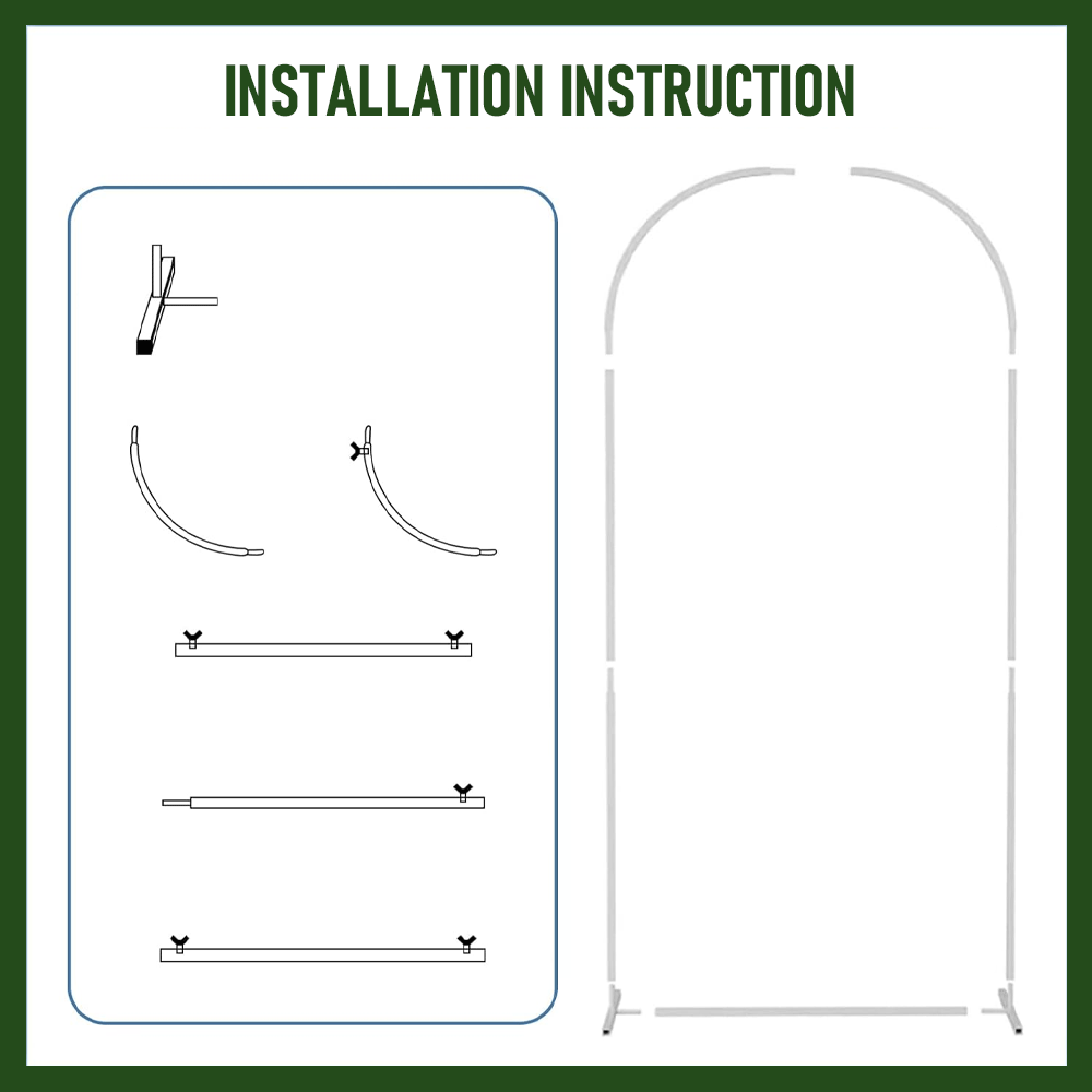 Premium White Metal Arch Backdrop Stand Set – 3 Pack 6FT/5FT/4FT