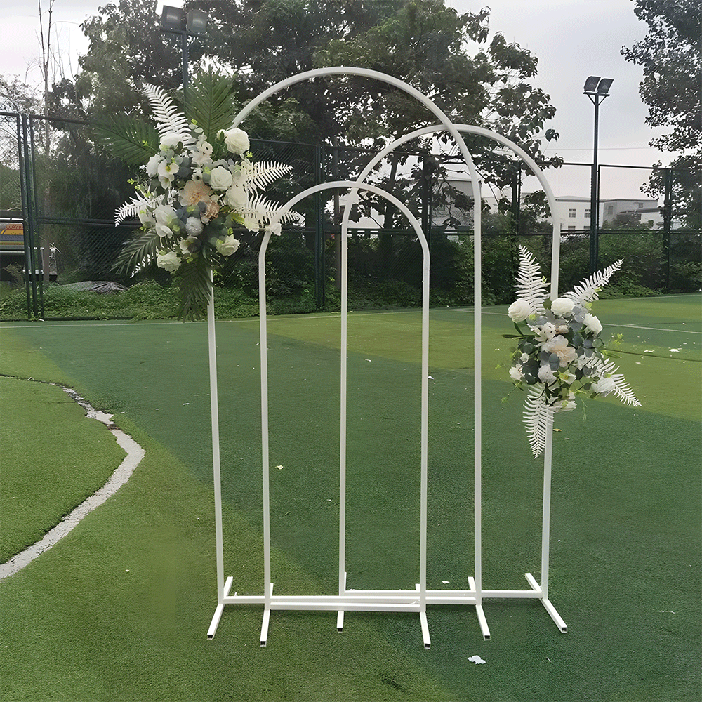 Premium White Metal Arch Backdrop Stand Set – 3 Pack 6FT/5FT/4FT
