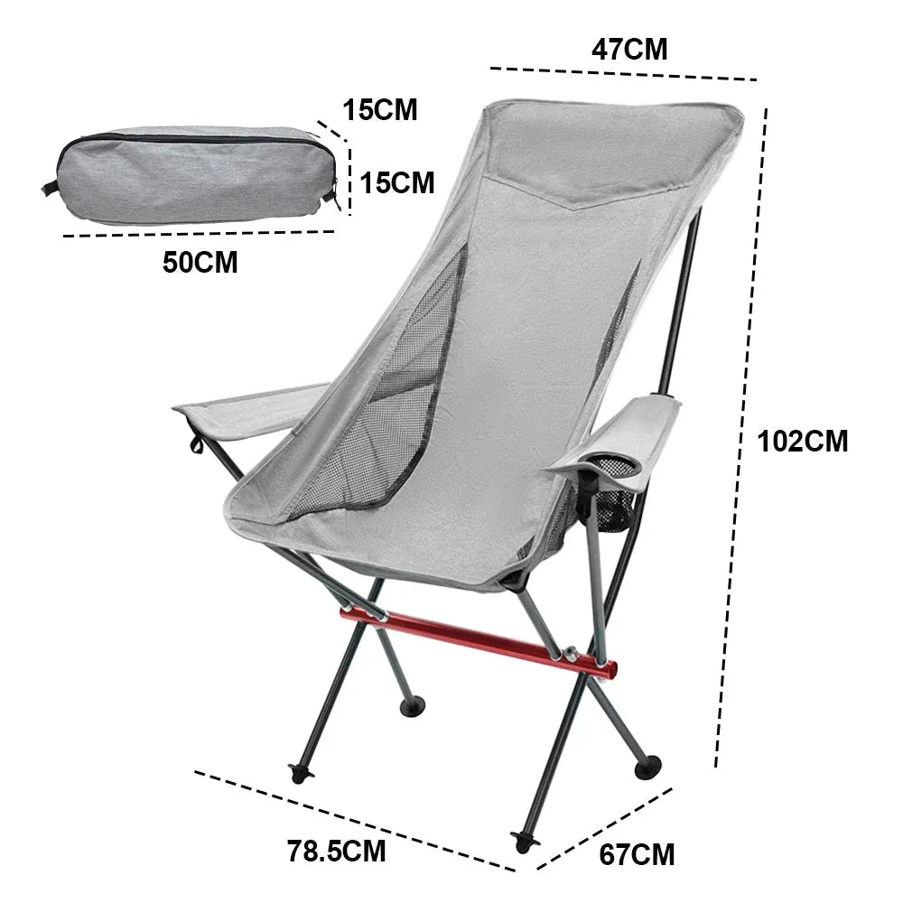 Alston Ultra Light 1.5kg Folding Moon Camping Chair Grey 150kg Capacity
