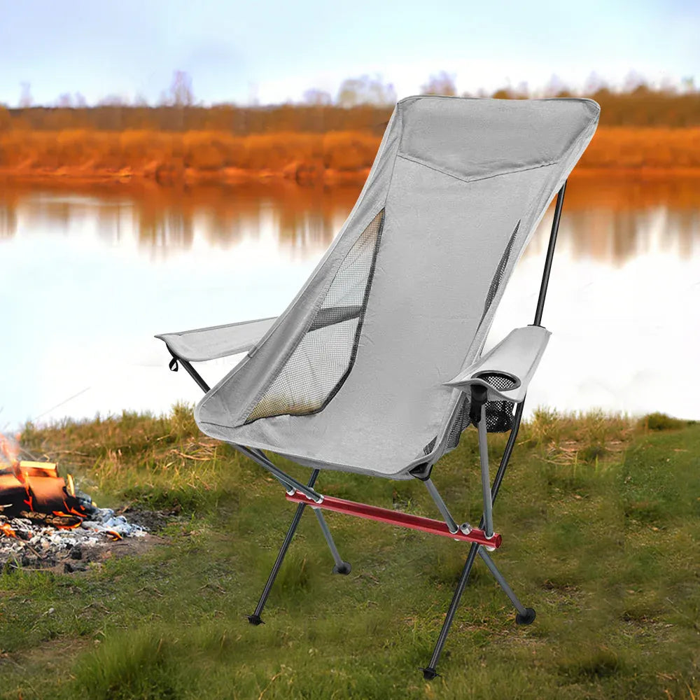 Alston Ultra Light 1.5kg Folding Moon Camping Chair Grey 150kg Capacity