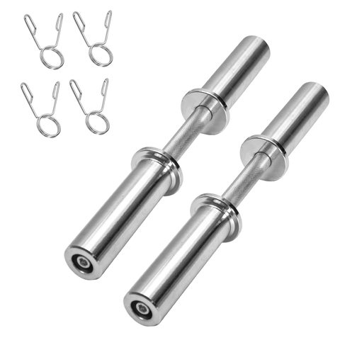Premium Olympic Dumbbell Handles Pair with Spring Collars - 50cm