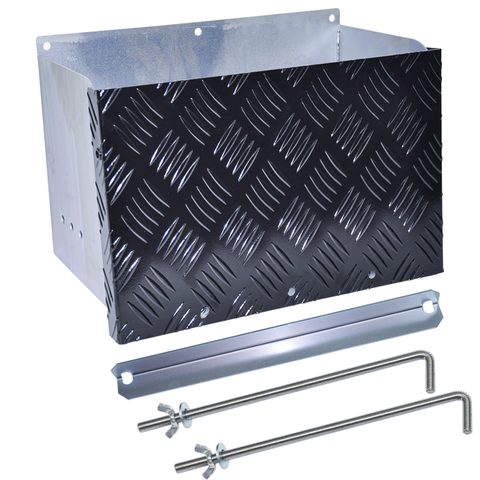 Premium Galvanized Battery Box with Lid - 385mm