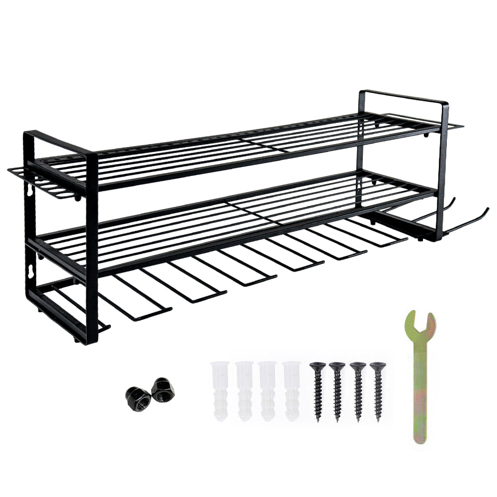 Premium Wall Mount Power Tool Organiser with 7 Drill Holders