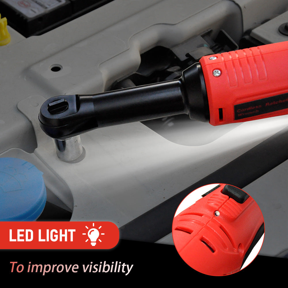 Premium 12V Cordless Electric Ratchet Wrench Set with 2 Batteries