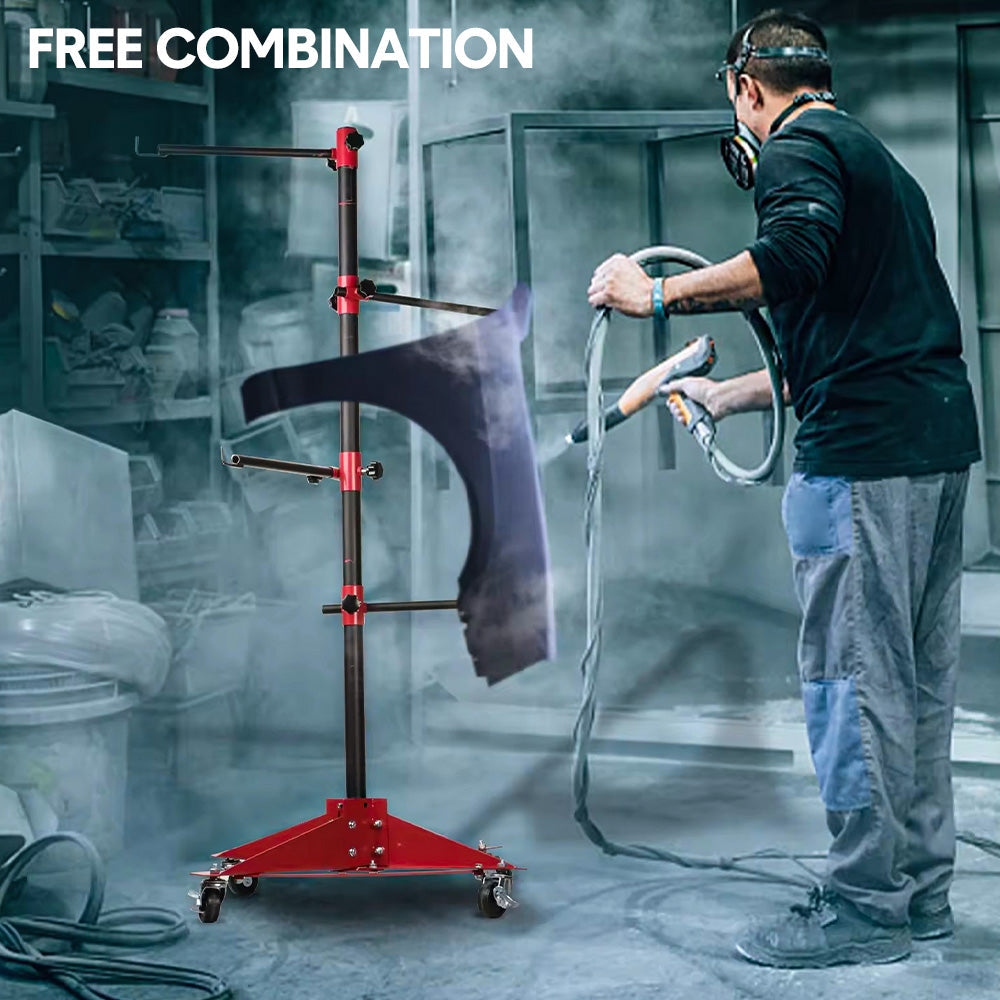 Premium Universal Auto Panel Paint Stand with Wheels and Hooks 100kg Capacity