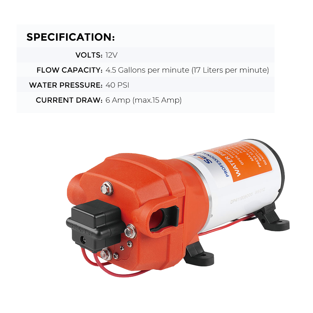 Premium SEAFLO 12V Water Pump - 17LPM, 40PSI