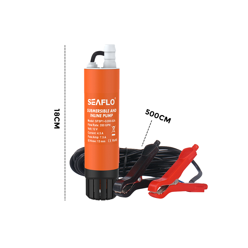 SEAFLO 12V 280GPH Submersible Inline Pump