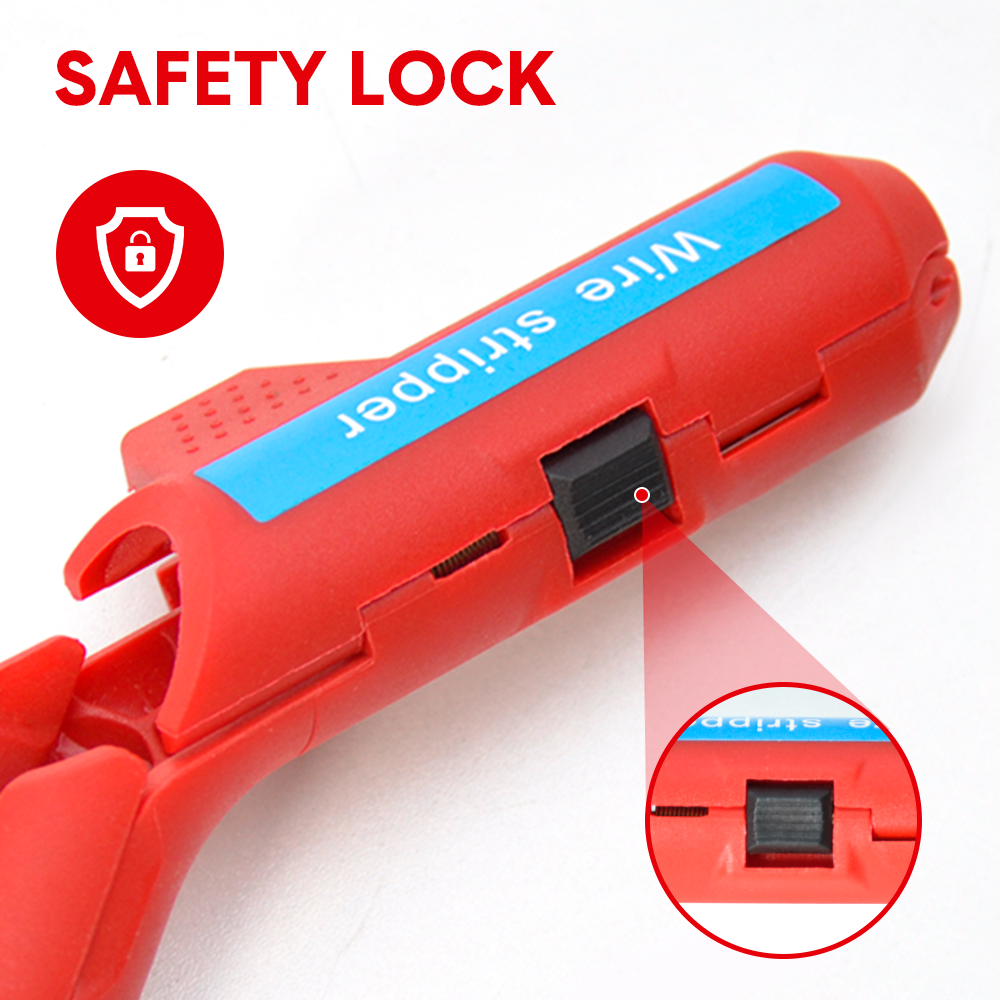 Premium Ergonomic Wire Stripper with 6 Planer Holes - Red