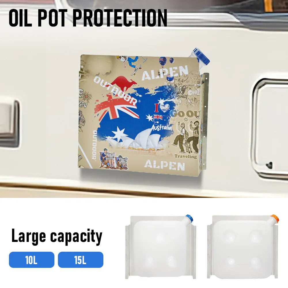 Alpen Outdoor Diesel Tank Cover with AU Flag Design - 10L/15L