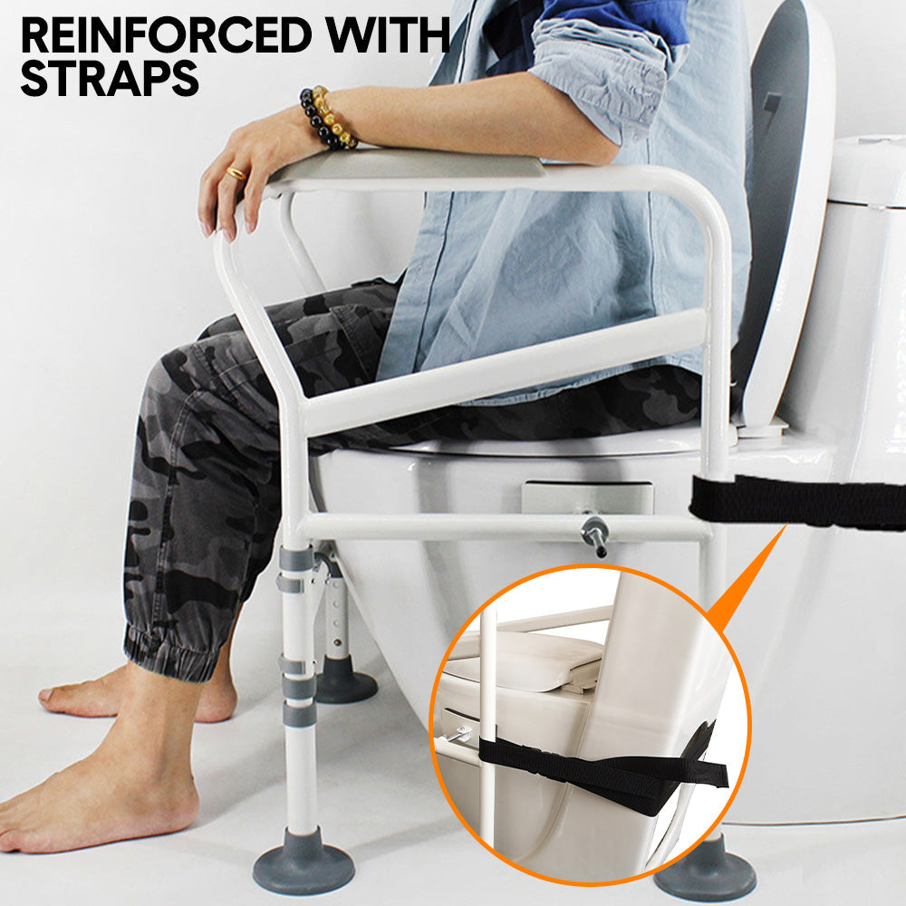Adjustable Toilet Safety Frame Support Rail Foldable Bathroom Aid 150kg Capacity