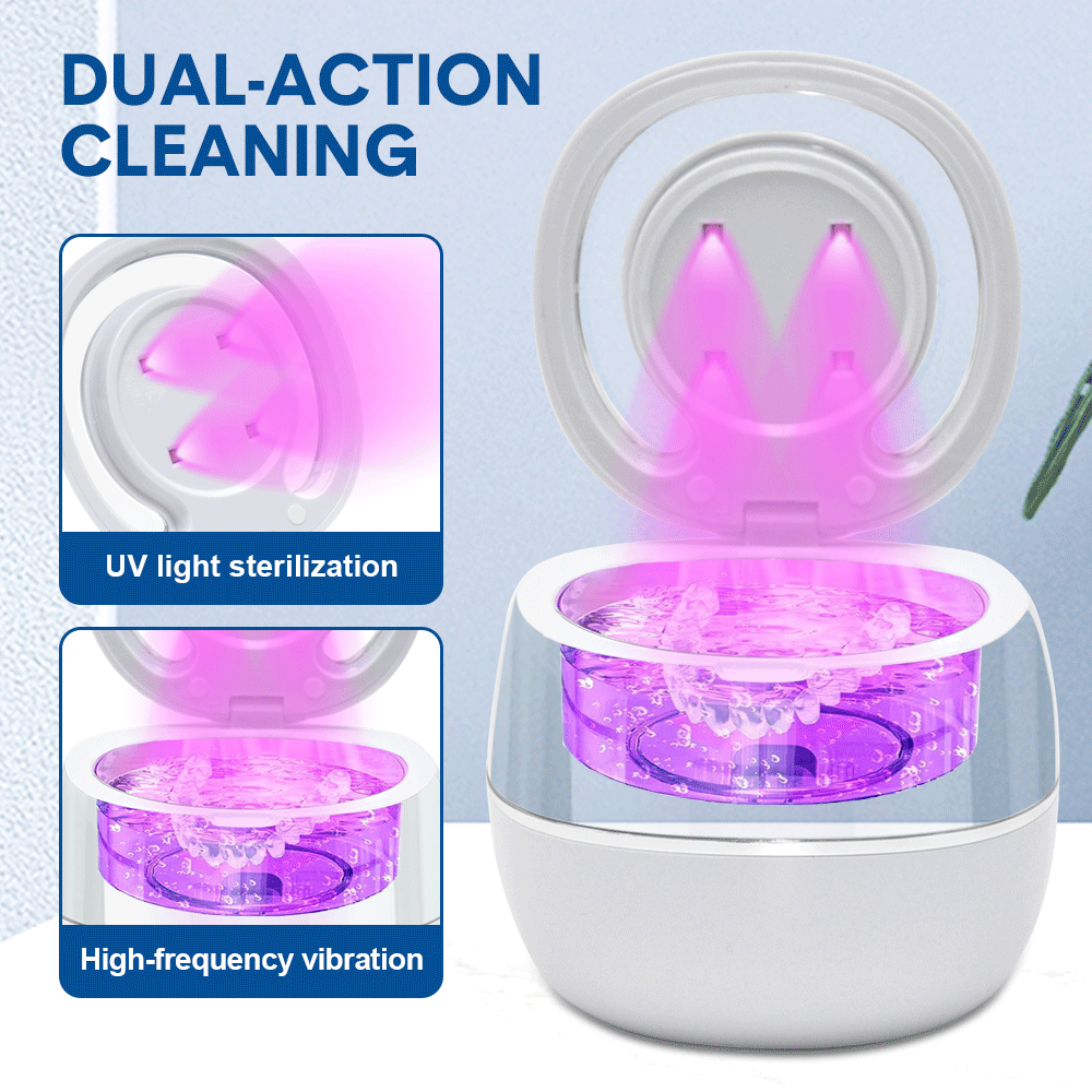 Premium Portable Ultrasonic UV Cleaner 42kHz 180-220ml with Dual Timer