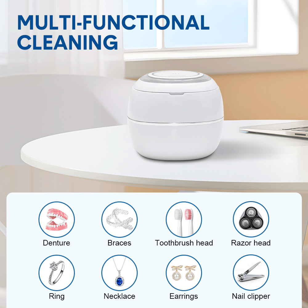 Premium Portable Ultrasonic UV Cleaner 42kHz 180-220ml with Dual Timer