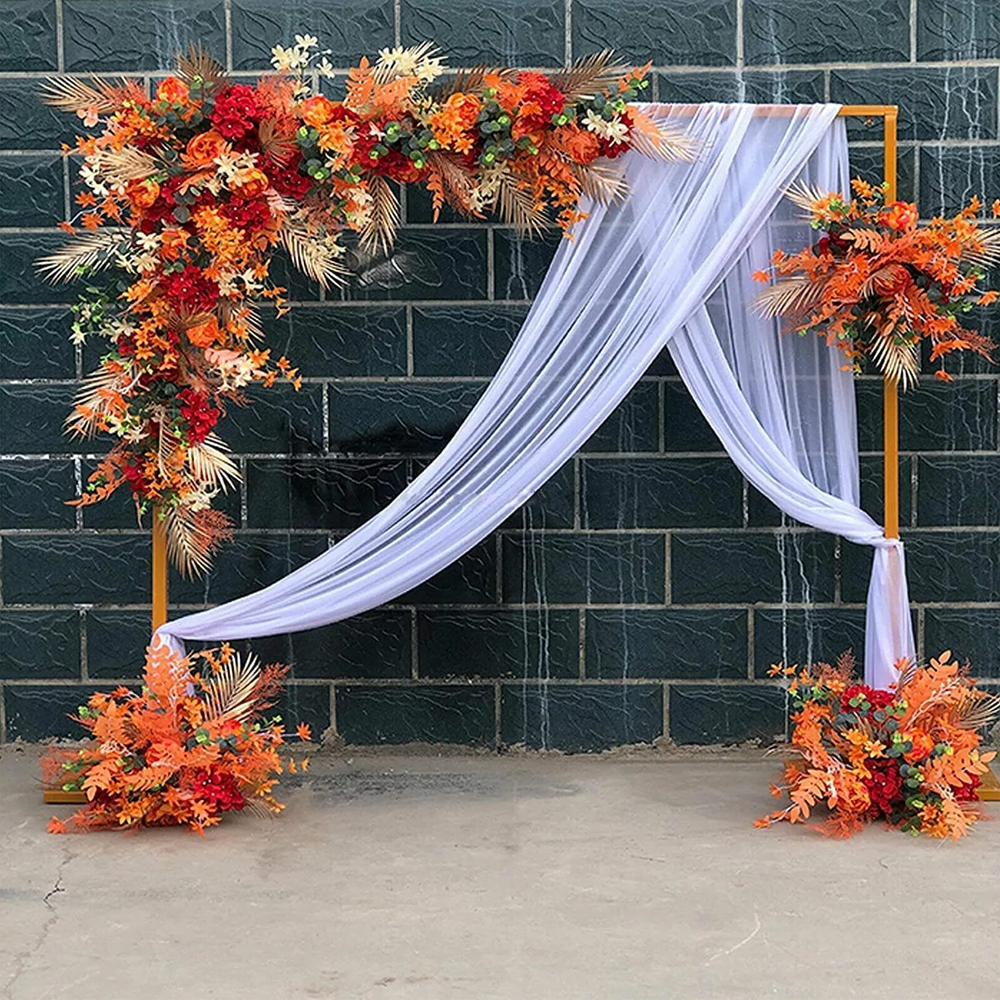 Premium Gold Square Wedding Arch – Adjustable 1-2m Height & Width