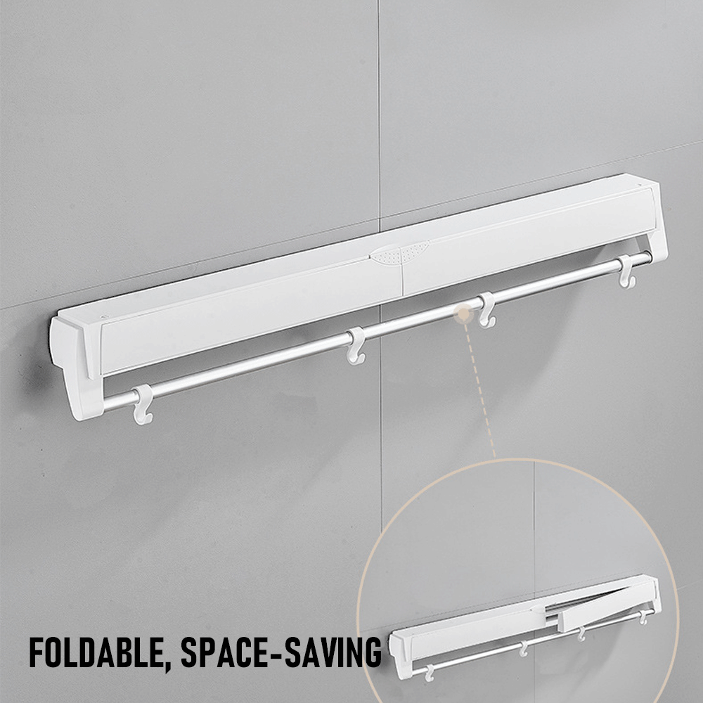 Alston Wall Mounted Drying Rack – White 12kg with Foldable Rail & Hooks