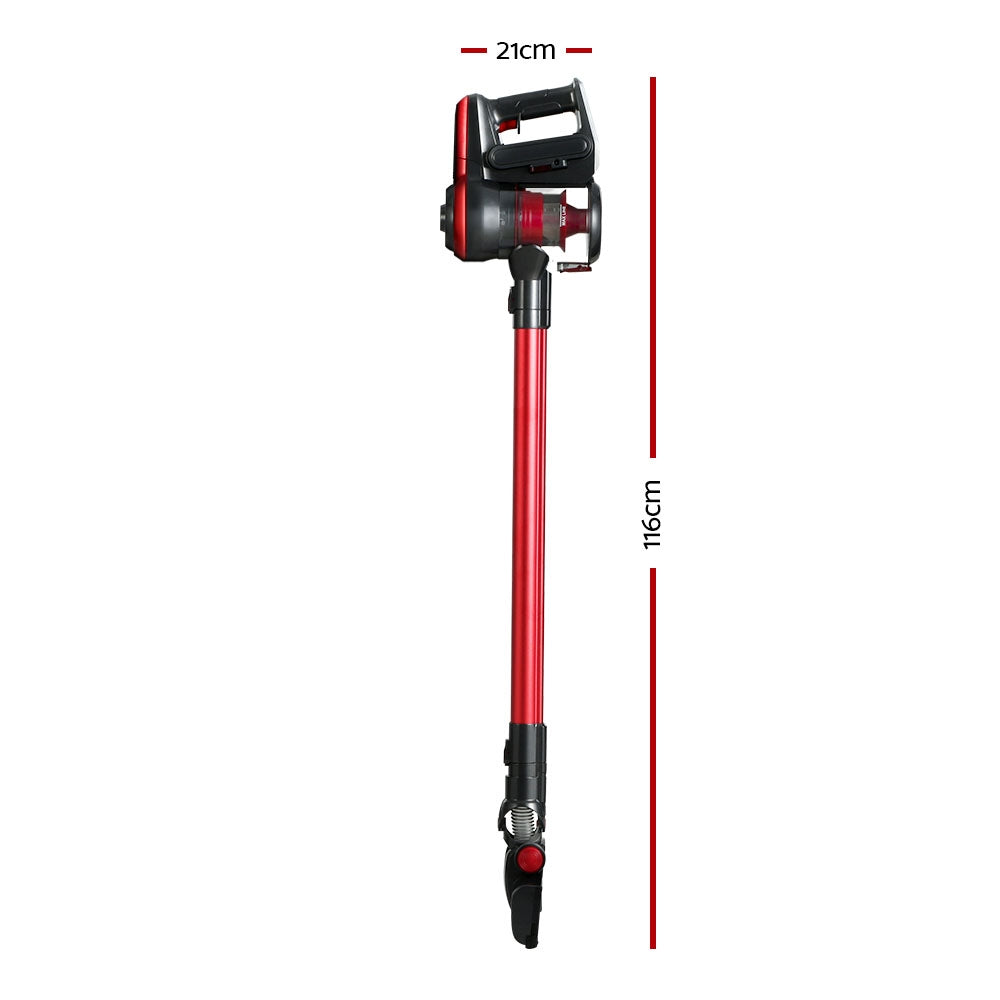Devanti Stick Vacuum Cleaner Brushless Cordless 250W Red - SuperSaverAU - view 2
