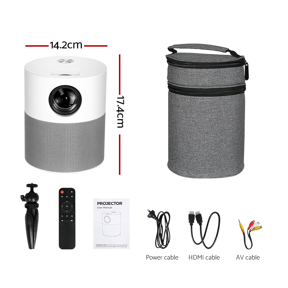 Devanti 1080P WiFi Mini Projector with HDMI & Carry Bag