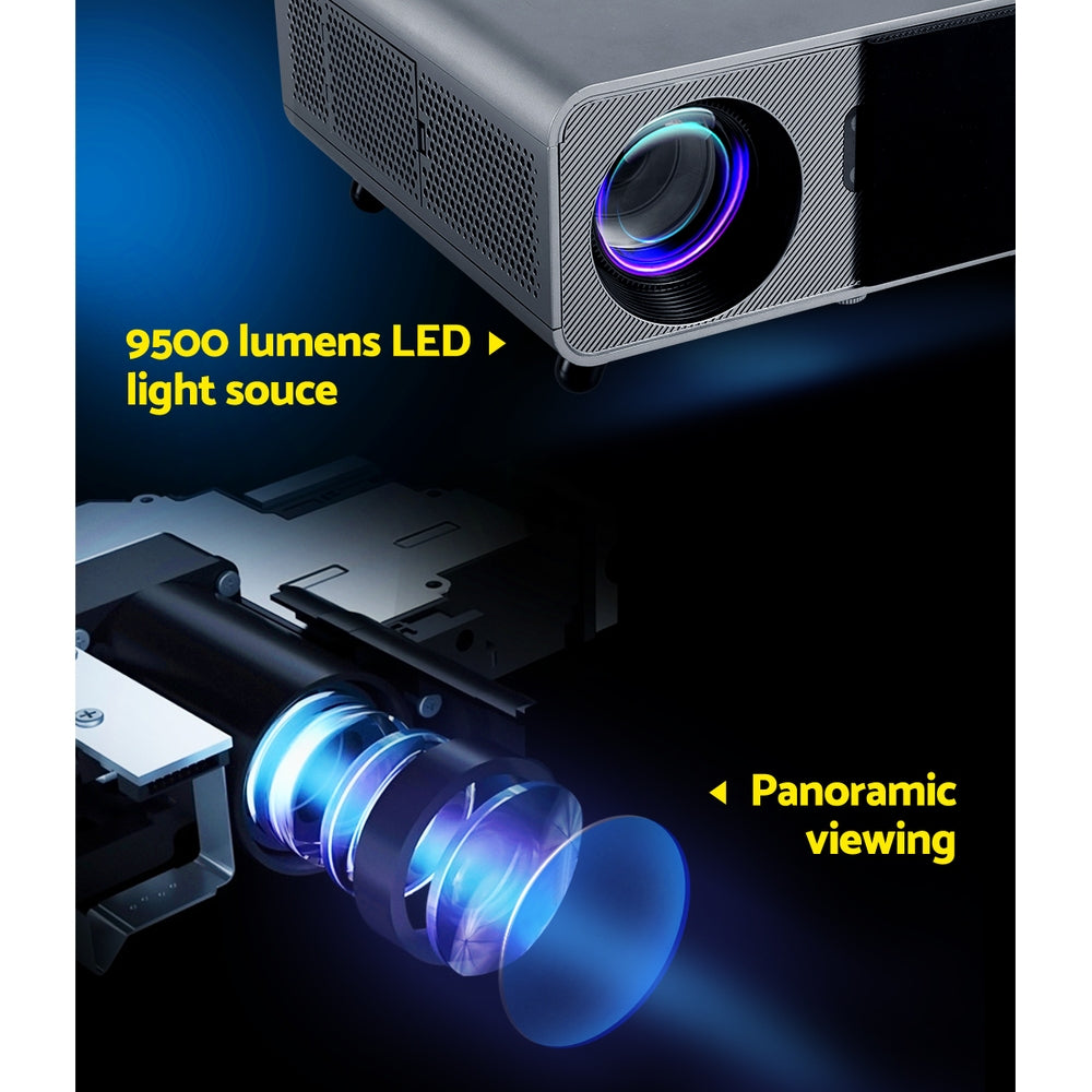 Devanti 1080P 4K WiFi Projector with 2.4G/5G & HDMI
