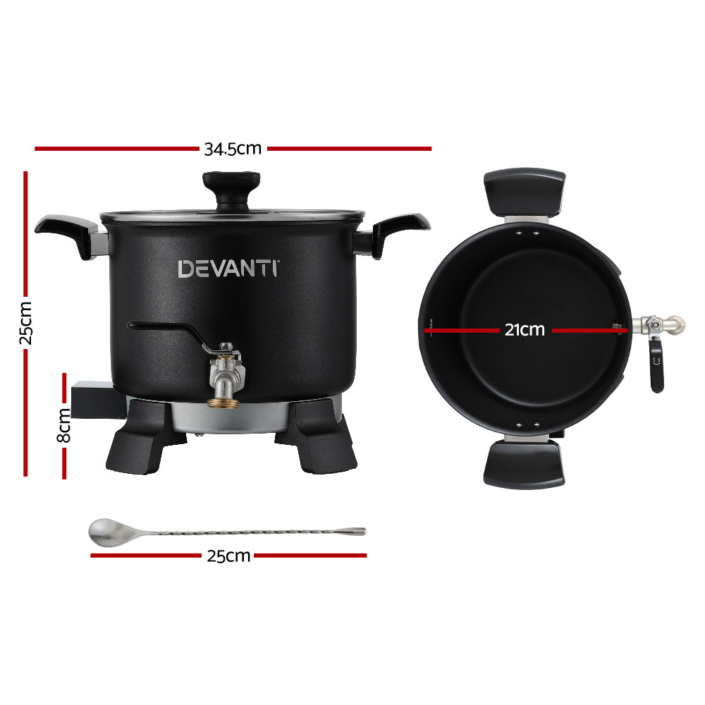Devanti Wax Melter 5L with 1200W Electric Heating - Black