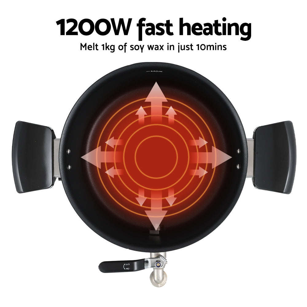 Devanti Wax Melter 5L with 1200W Electric Heating - Black