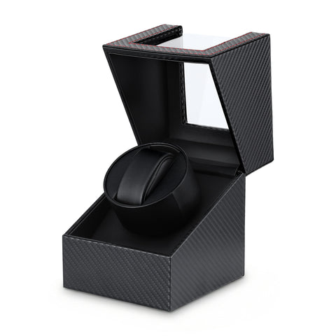 Embellir Black Single Automatic Watch Winder Box Carbon Fibre Style
