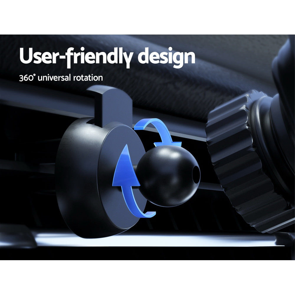 Devanti Wireless Car Charger 15W Fast Charging, Suction Cup & Air Vent Clip, 23x9.5x12cm - SuperSaverAU - view 6