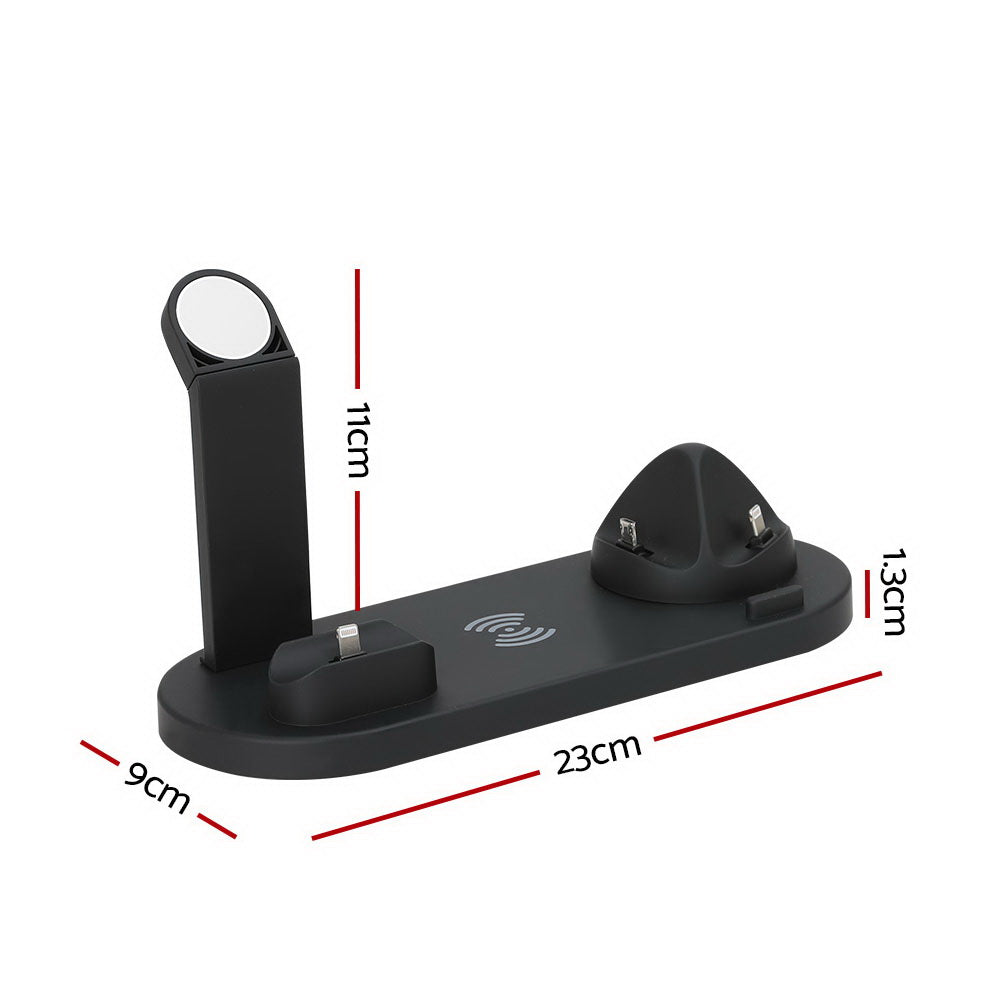 Devanti 4-in-1 Wireless Charger Dock, 10W, 23x9x11cm, Magnetic, Vertical Holder - SuperSaverAU - view 2