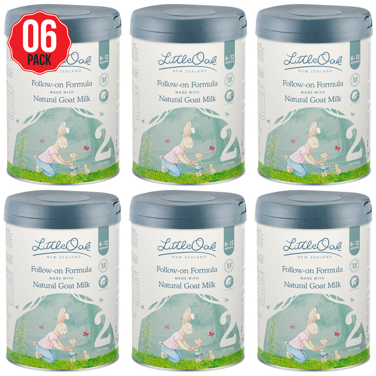 LittleOak Natural Goat Milk Follow-On Formula Stage 2 6 x 800g - SuperSaverAU - view 1