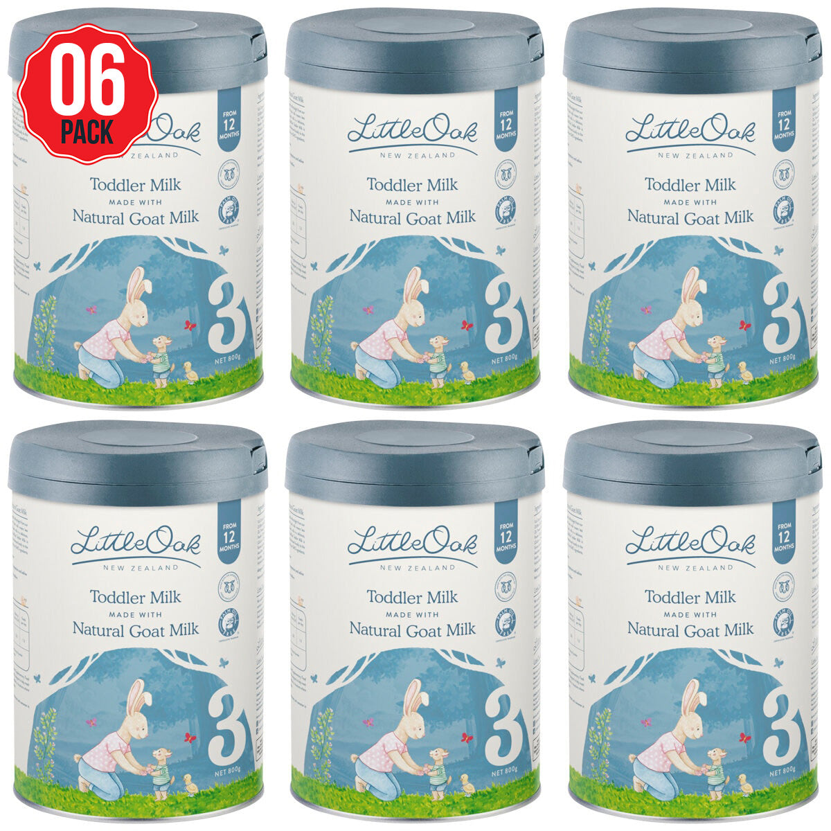 LittleOak Natural Goat Milk Toddler Milk Stage 3, 6 x 800g - SuperSaverAU - view 1
