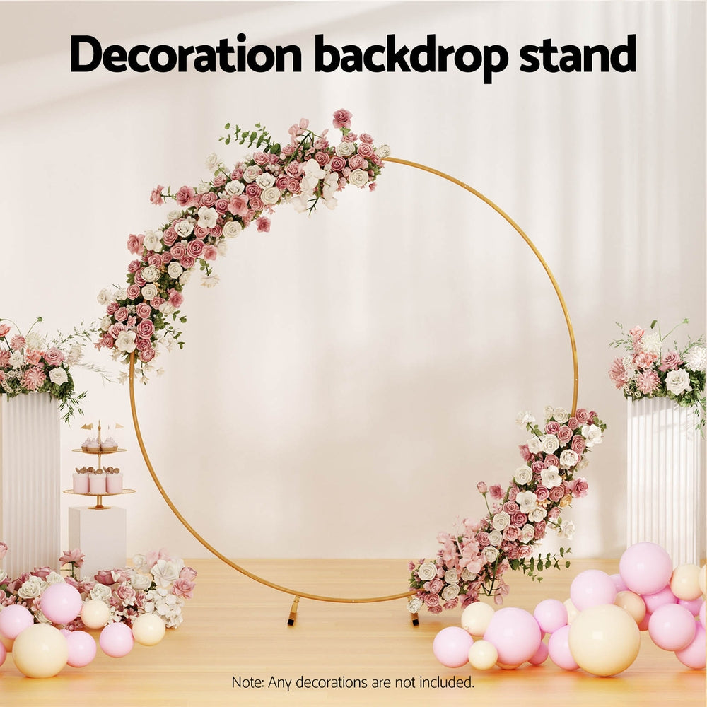 2M Round Backdrop Stand Wedding Background Decoration Party Flower Balloon Display - SuperSaverAU - view 3