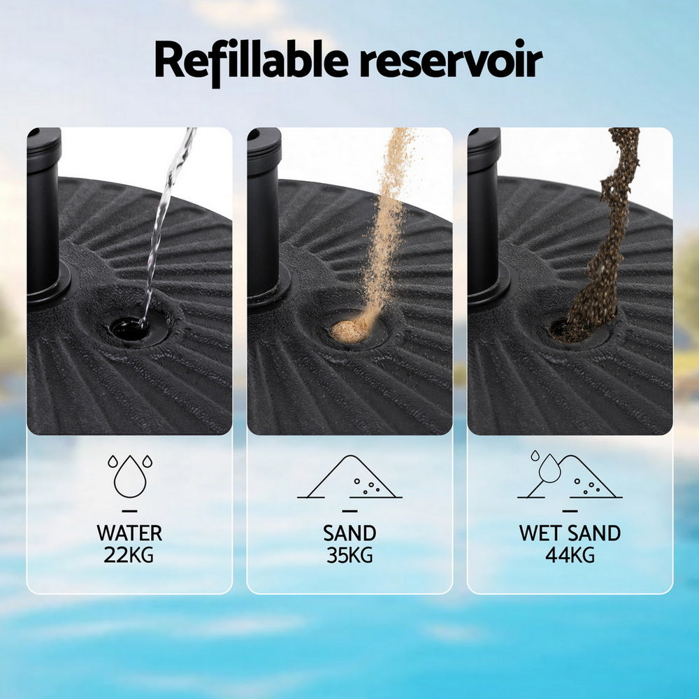 Instahut Outdoor Umbrella Base 51cm x 12cm, Fillable, 30-48mm Pole Holder - SuperSaverAU - view 6