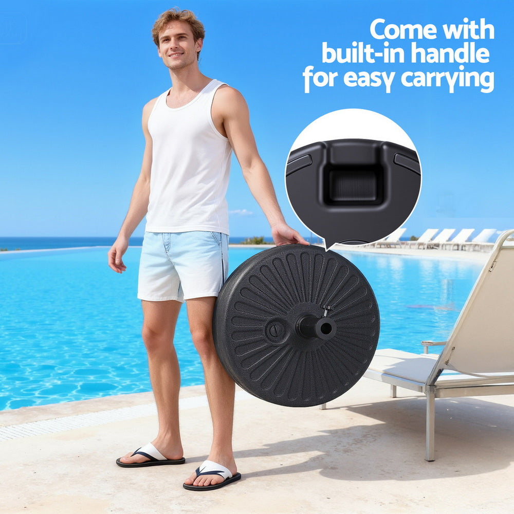 Instahut Outdoor Umbrella Base 51cm x 12cm, Fillable, 30-48mm Pole Holder - SuperSaverAU - view 7