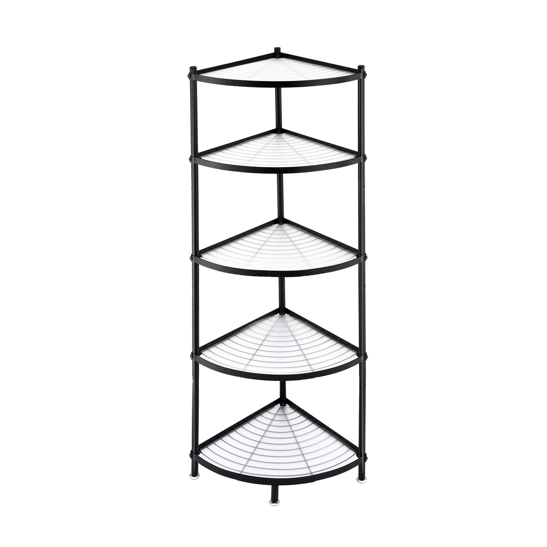 Artiss 5-Tier Metal Kitchen Corner Shelf Rack - Black