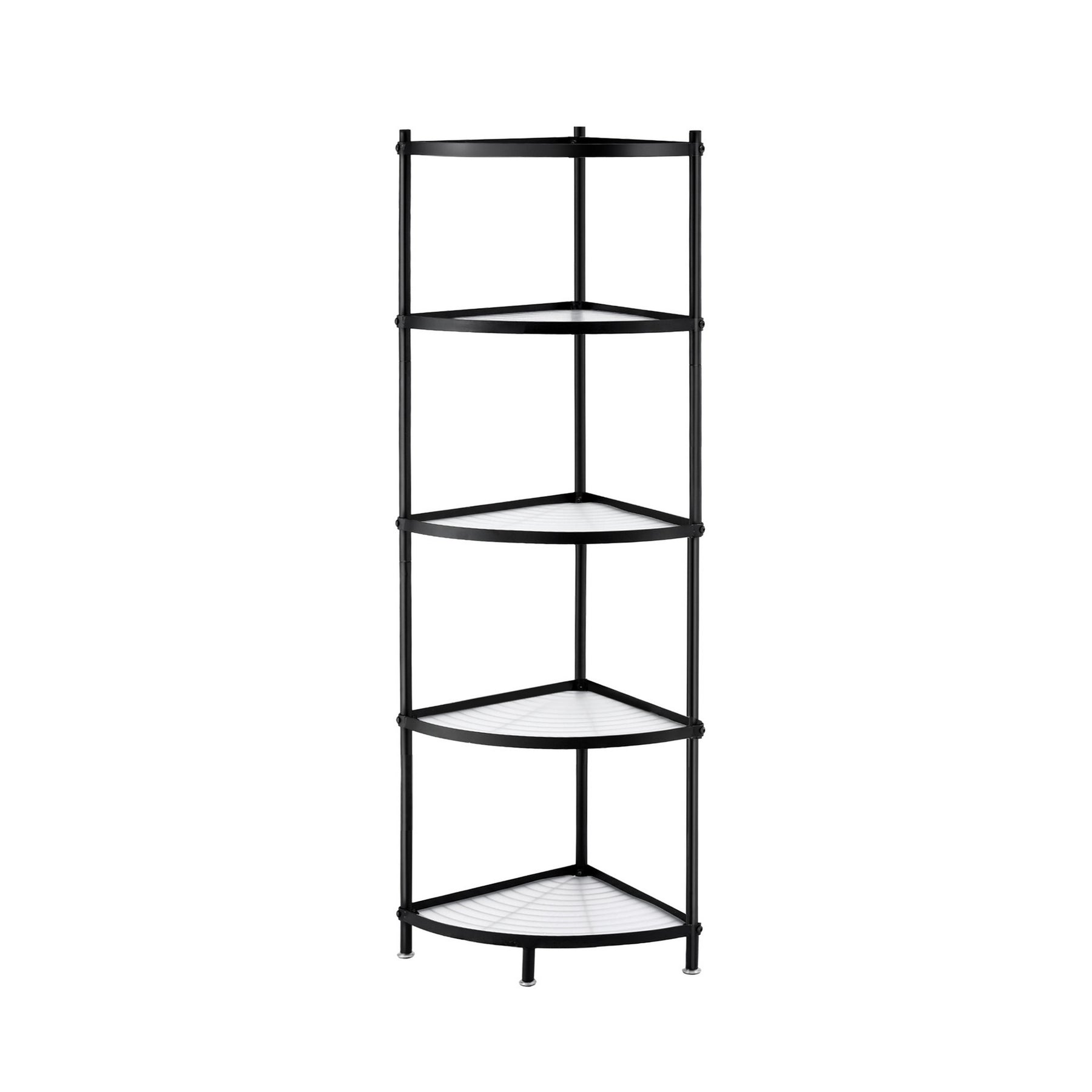 Artiss 5-Tier Metal Kitchen Corner Shelf Rack - Black