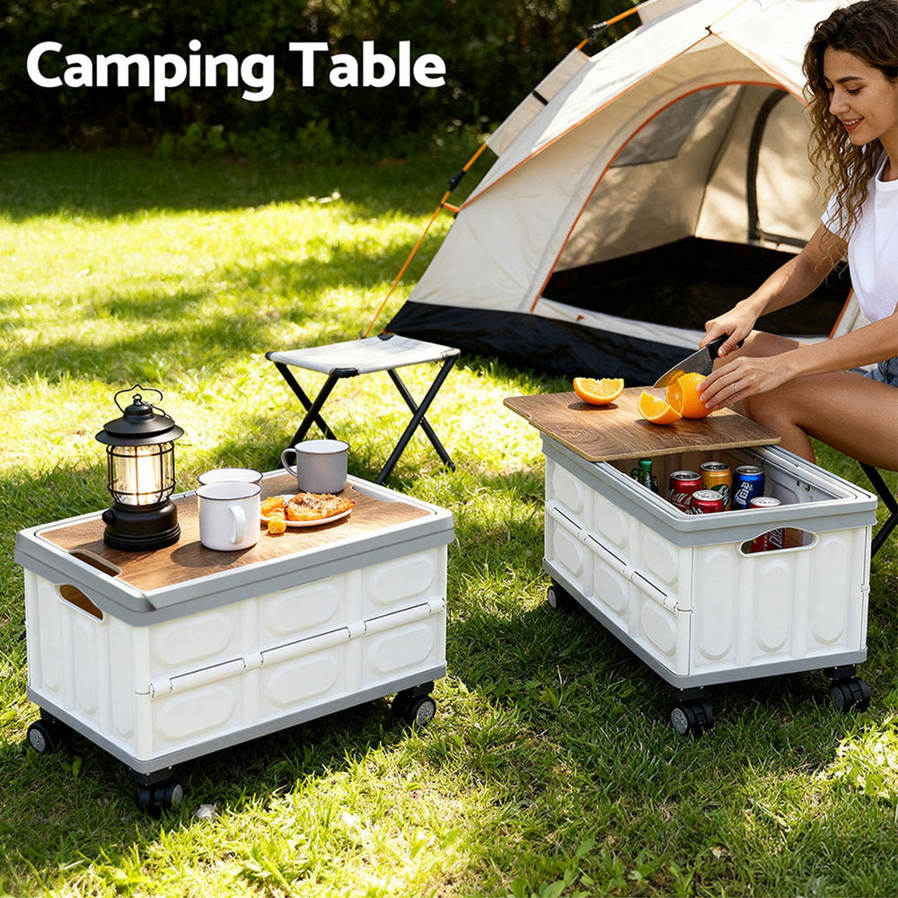 Gardeon 54L Collapsible Outdoor Storage Box with Wheels - SuperSaverAU - view 6