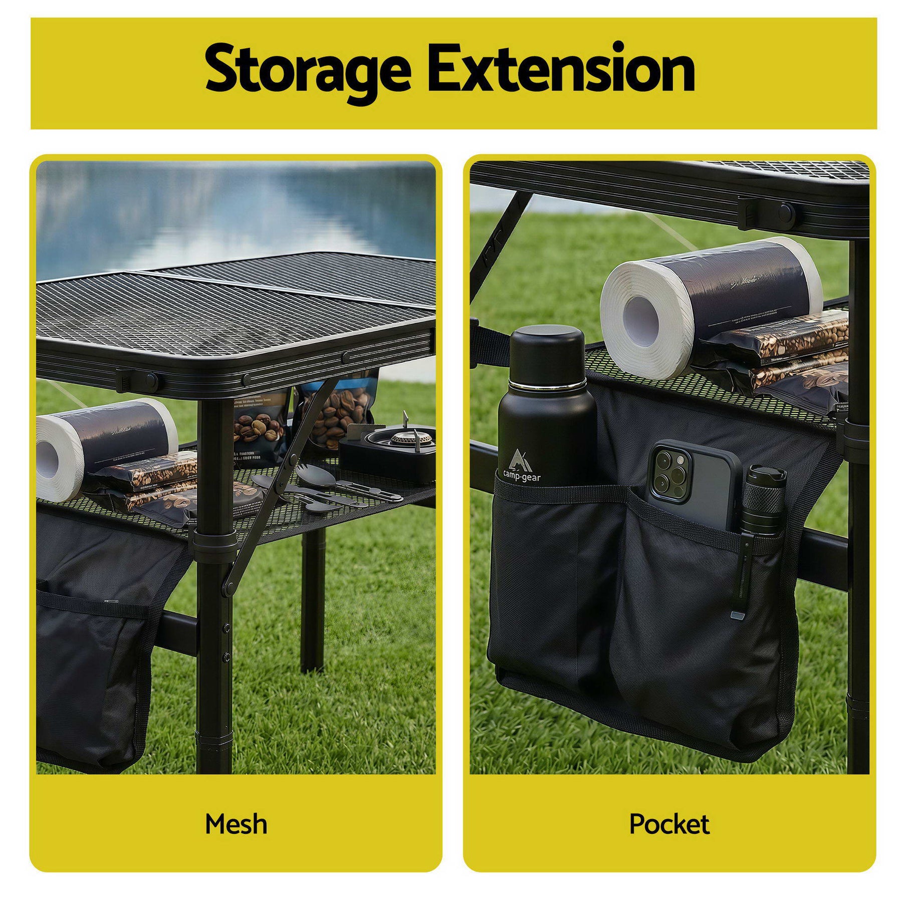 Gardeon BBQ Camp Table, 60*40*56 Portable Foldable Lightweight Grill Outdoor Metal Table 2.5kg - SuperSaverAU - view 5