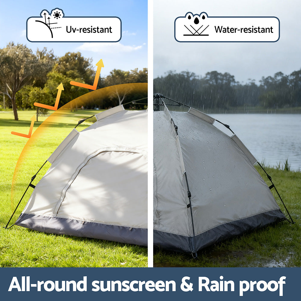 Weisshorn Camping Tent 2-3 Person Instant Pop Up, Water Resistant, UV Protection - SuperSaverAU - view 4