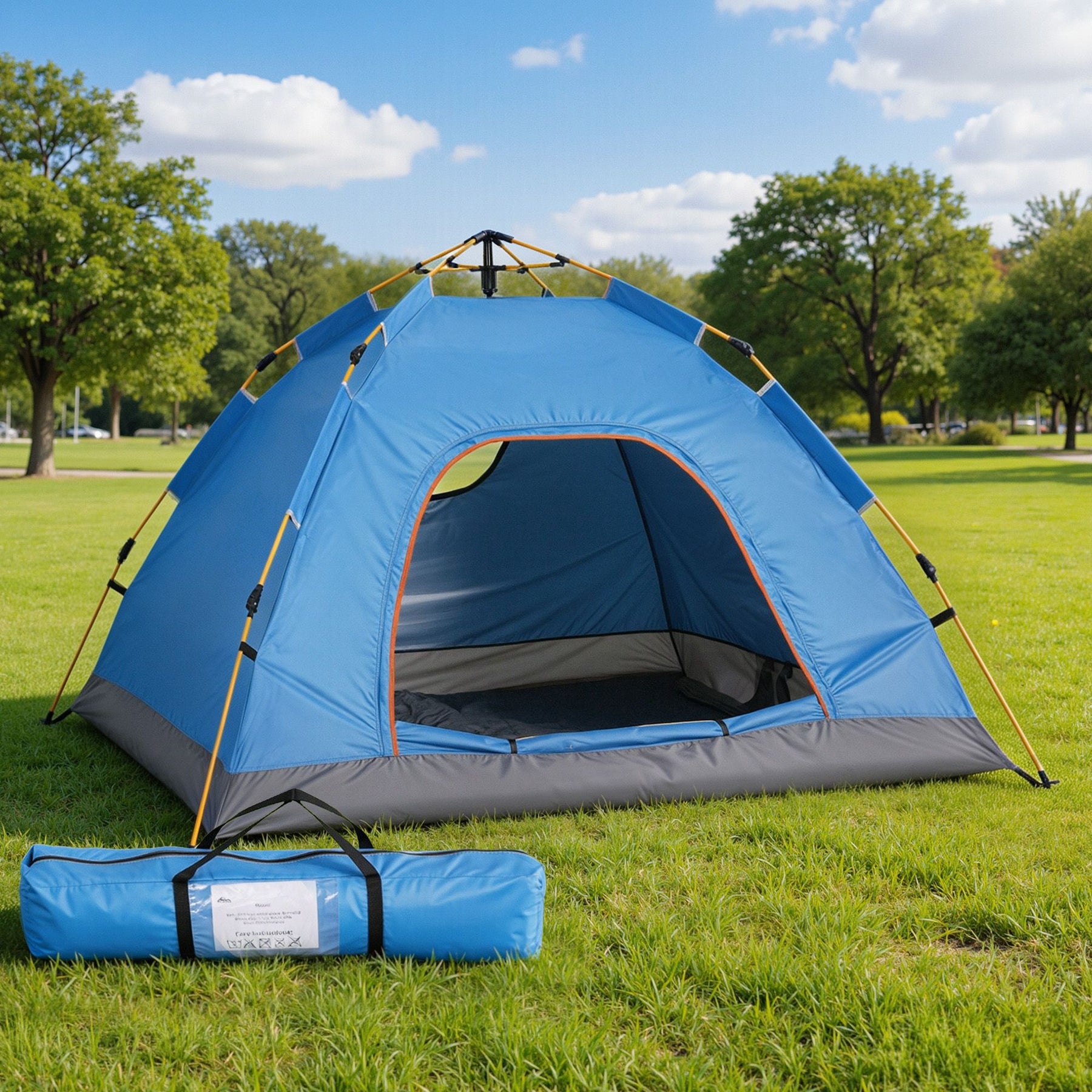 Weisshorn Instant Pop Up Camping Tent - Blue, 2-3 Person