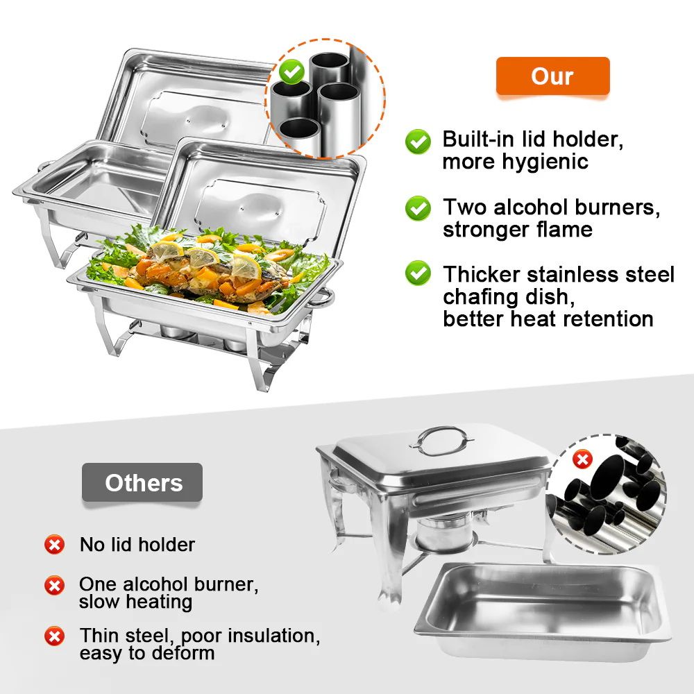 Alston 9L Stainless Steel Chafing Dish Set with 9L Pan - Silver