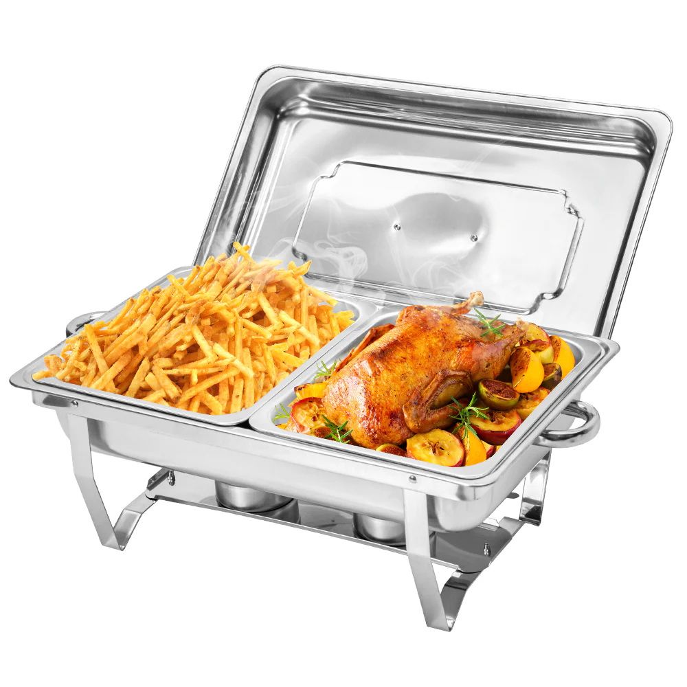 Alston 9L Stainless Steel Chafing Dish Set with 2 x 4.5L Pans - Silver