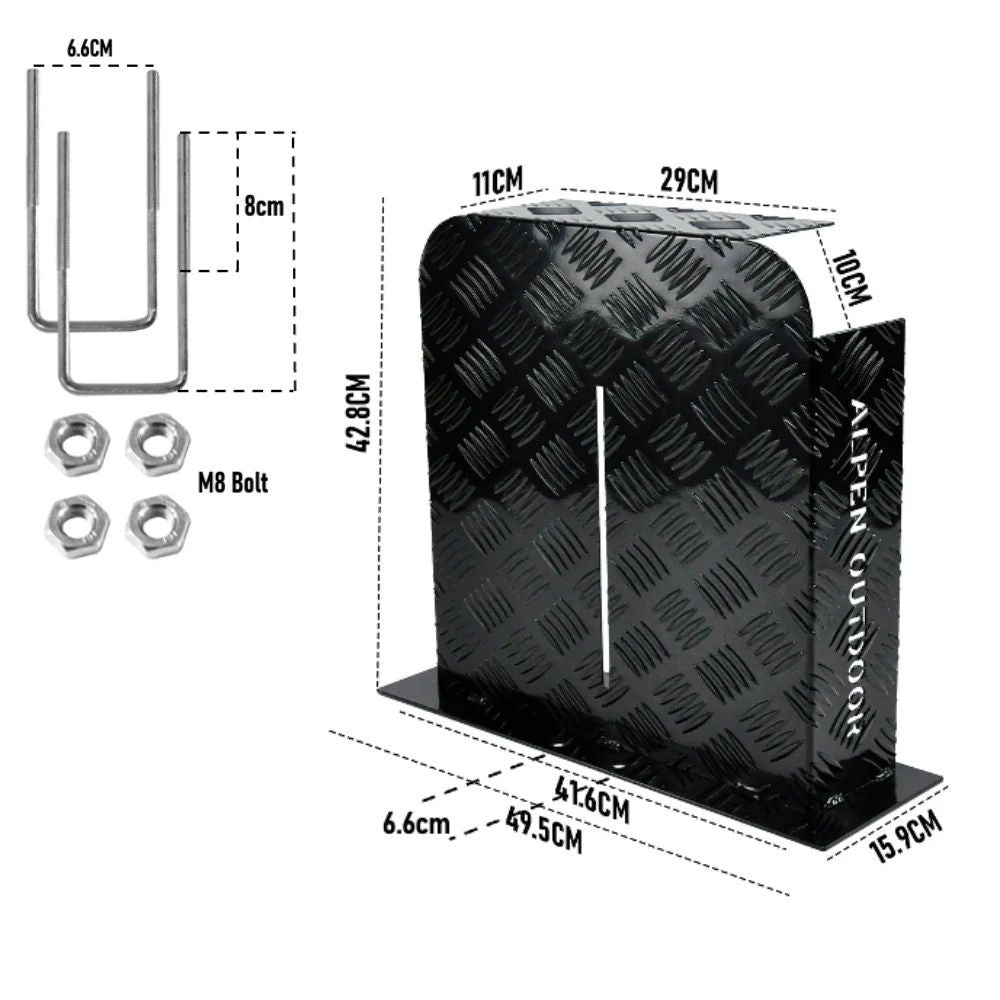 Alpen Outdoor 2mm Aluminium Diesel Heater Fuel Tank Cover - Double Side Black