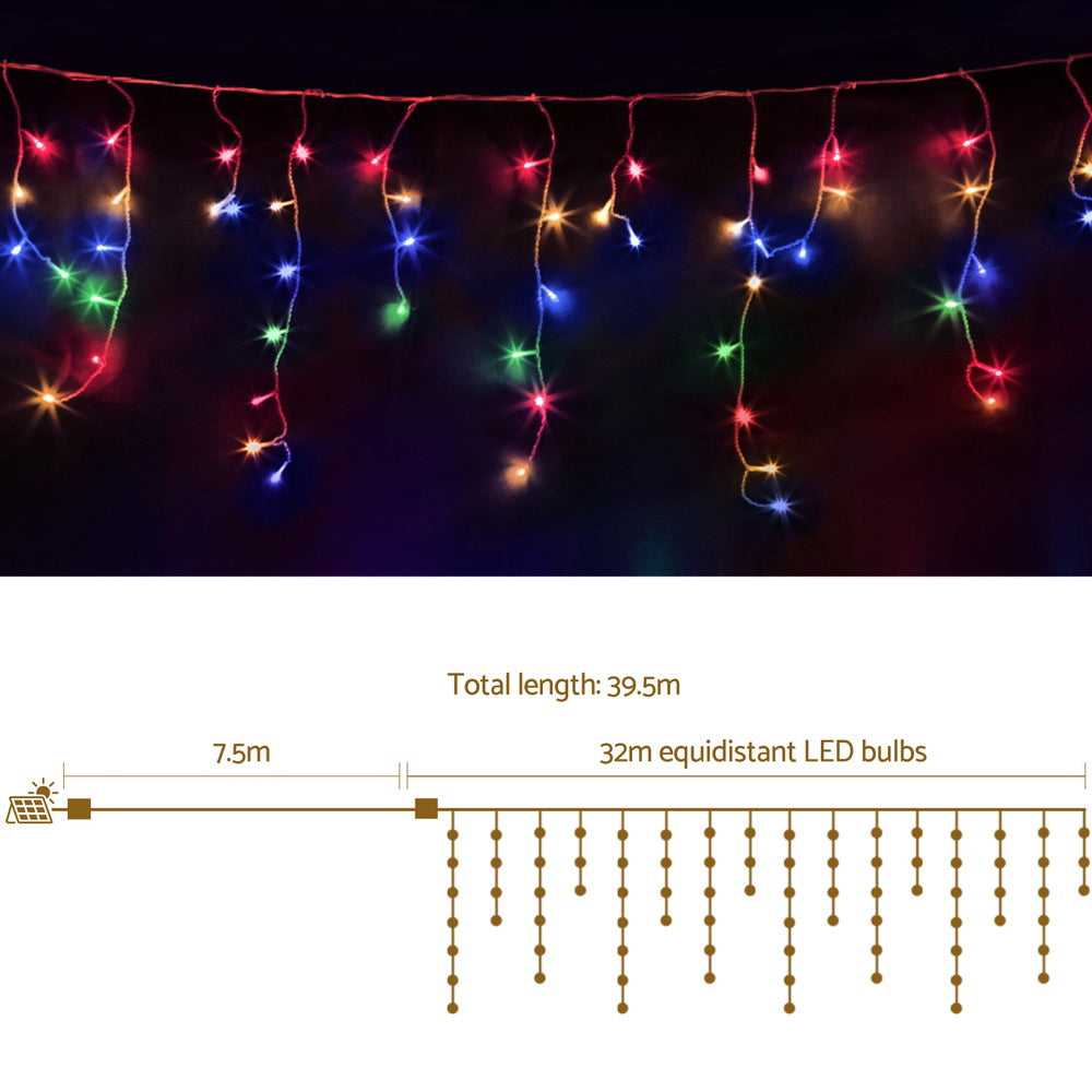 32M Christmas Lights Icicle Light 960 LED Multi-coloured Jingle Jollys - SuperSaverAU - view 2
