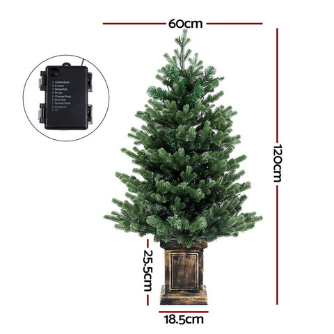 Jingle Jollys Christmas Tree 1.2M LED Potted Xmas Tree Party Decor 8 Light Modes - SuperSaverAU - view 1