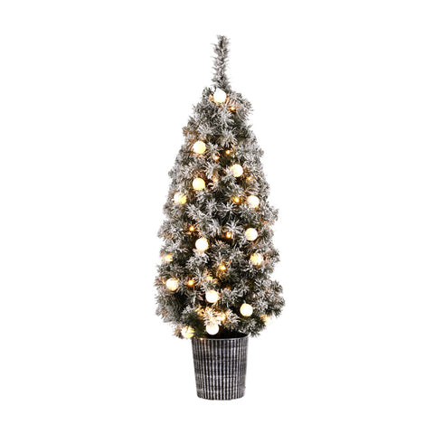 Jingle Jollys Christmas Tree 1.2M Potted Snowy Xmas Tree - SuperSaverAU - view 1