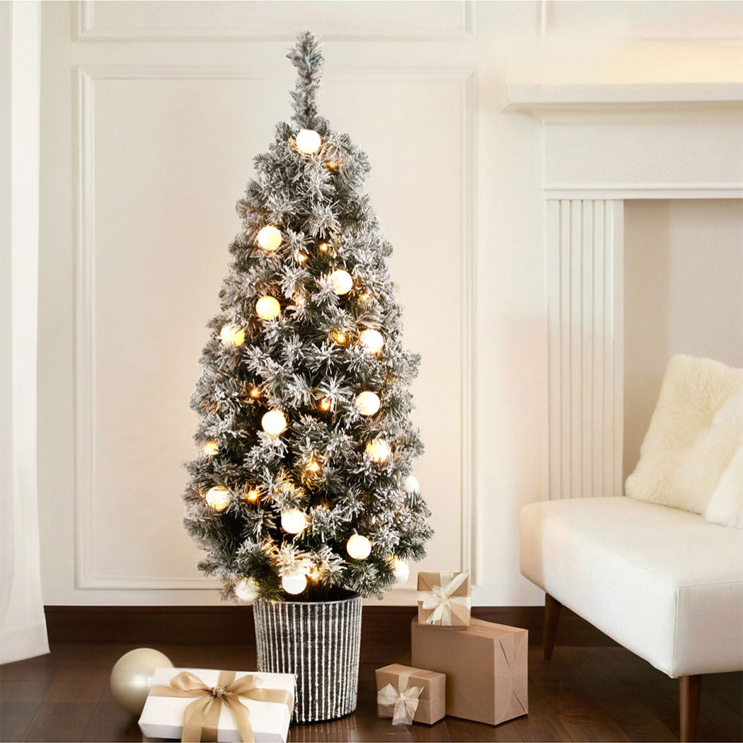Jingle Jollys Christmas Tree 1.2M Potted Snowy Xmas Tree - SuperSaverAU - view 7